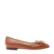 Tod's Ballerina Skor Cuoio Guld Kedja Brown, Dam