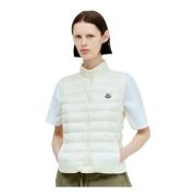 Moncler Quiltad Nylon Dunväst Beige, Dam