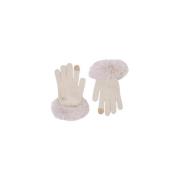 Liu Jo Faux Fur Stickade Handskar Beige, Dam