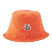 Moncler Logo Bomull Beanie Mössa Orange, Dam