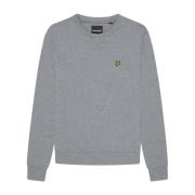 Lyle & Scott Klassisk Crew Neck Sweatshirt Mid Grey Gray, Herr