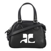 Courrèges Läder Mini Bowlingväska Black, Dam