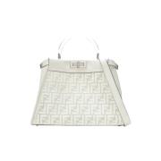 Fendi Plast handvskor White, Dam