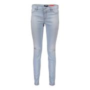 Just Cavalli Faded Worn Cotton Jeans Blue, Dam