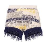 Sportmax Stickad Intarsia Shorts Grå Gray, Dam