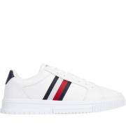 Tommy Hilfiger Ränder Fritidssneakers Vit White, Herr