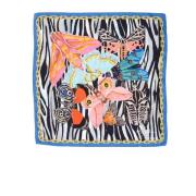 Dee Ocleppo Dynamisk Zebra Sidenscarf Multicolor, Dam