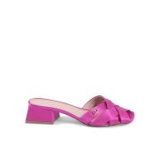 Dee Ocleppo Elegant Satin Blockklack Sandaler Pink, Dam