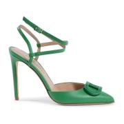 Dee Ocleppo Grön Läder Lace-Up Stiletto Pump Green, Dam