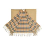 Burberry Vändbar ullcape med fransade kanter Multicolor, Unisex