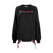 Just Cavalli Kristall Logo Sweatshirt Black, Dam