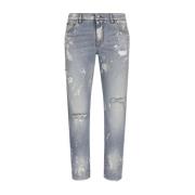 Dolce & Gabbana Vintage Denim Plaque Jeans Storlek: 52, färg: BLÅ Blue...