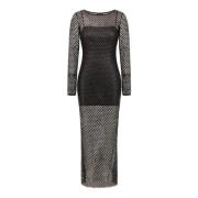 Just Cavalli Svart/Brons Mesh Klänning Black, Dam