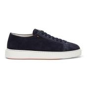 Santoni Suede Sneakers Blue, Herr