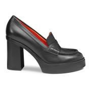 Santoni Läder högklackad pump Black, Dam