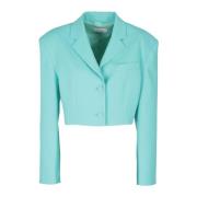 Giuseppe Di Morabito Satin Cropped Jacket Blue, Dam