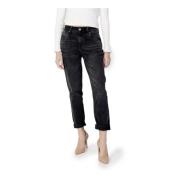 Pepe Jeans Svart Enkel Dragkedja Knapp Dam Jeans Black, Dam