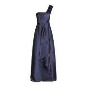 Alberta Ferretti Elegant Mikado Klänning Blue, Dam