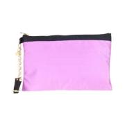 Patrizia Pepe Lila Silke Pochette Handväska med Logodragkedja Purple, ...