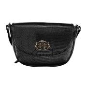 La Martina Black Polyurethane Handbag Black, Dam