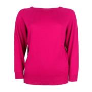 Alpha Studio Båthals Bomullsweater Pink, Dam