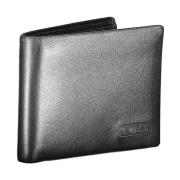 Guess Svart Läder Bifold Plånbok Män Kort Black, Herr