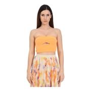 Patrizia Pepe Orange Cut-Out Crop Top Orange, Dam