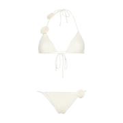 La Revêche Blomsterapplikation Halterneck Bikini Set Beige, Dam