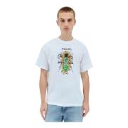 Brain Dead Grafiskt Tryck Bomull T-shirt White, Herr