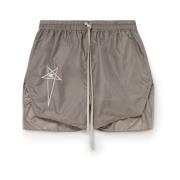 Rick Owens Champions Beige Logo Bermuda Shorts Beige, Herr