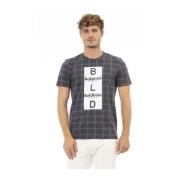 Baldinini Herr Rund Hals T-shirt Front Print Gray, Herr