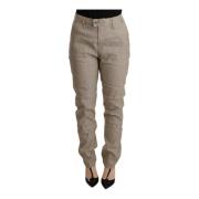 Cycle Beige Baggy Pants med Logo Detaljer Beige, Dam