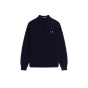 Fred Perry Långärmad Pikétröja Blue, Herr