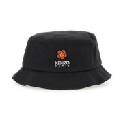 Kenzo Broderad Logo Bucket Hat Black, Unisex