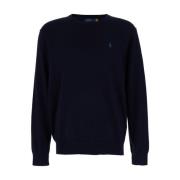 Polo Ralph Lauren Blå Crew Neck Tröja Bomull Kashmir Blue, Herr