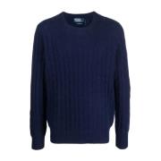 Ralph Lauren Navy Blue Pullover Sweater Blue, Herr