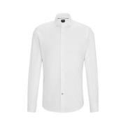 Hugo Boss Regular Fit Bomullstwill Skjorta - Vit White, Herr