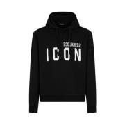 Dsquared2 Icon Hoodie med Justerbar Dragsko Black, Herr