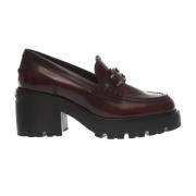 Hogan Bordeaux Läder Loafers Aw23 Brown, Dam