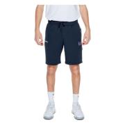 Emporio Armani EA7 Blå Spets Shorts med Fickor Blue, Herr