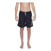 Blauer Stiliga tryckta badshorts med fickor Black, Herr