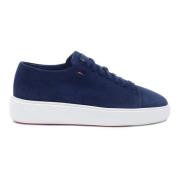 Santoni Lyxig Mocka Sneaker Blue, Dam