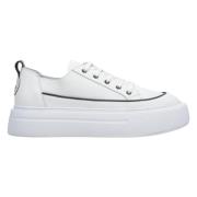 Estro Kvinnors Vita Låga Top Läder Sneakers Er00113496 White, Dam