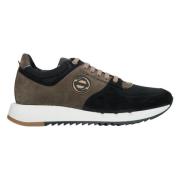 Estro Herr Svart & Brun Velour Sneakers med Elastisk Sula Er00114572 M...