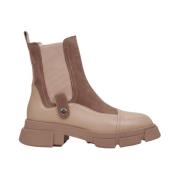 Estro Kvinnors Beige Mocka & Läder Ankelboots Er00111966 Multicolor, D...