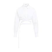 Alaïa Vit Crossed Skjorta White, Dam