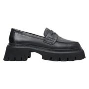 Estro Kvinnors Svarta Läderloafers Er00113815 Black, Dam