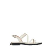 Estro Kvinnors Vita Läder Strappy Sandaler Er00112698 White, Dam