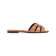 Saint Laurent Modig Beige Tribute Sandal Brown, Dam