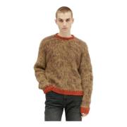 Brain Dead Marled Alpaca Crewneck Sweater Brown, Herr